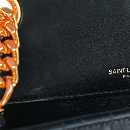 Saint Laurent Lambskin Matelasse Monogram Medium Vicky Chain Bag Black 9 of 10