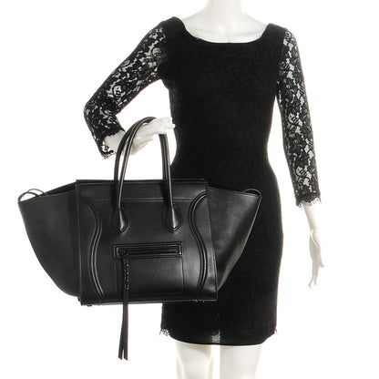 Celine Supple Calfskin Medium Phantom Luggage Black 2 of 8