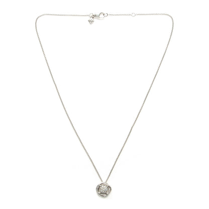 David Yurman Sterling Silver Diamond 7mm Infinity Pendant Necklace 3 of 4