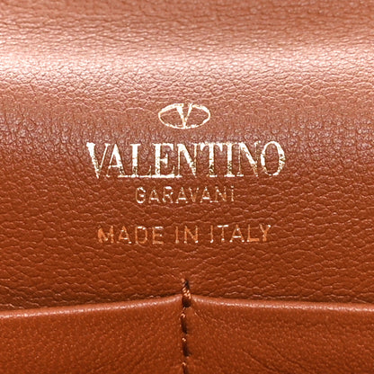 Valentino Garavani Grainy Calfskin Vlogo Wristlet Clutch Tan 7 of 7