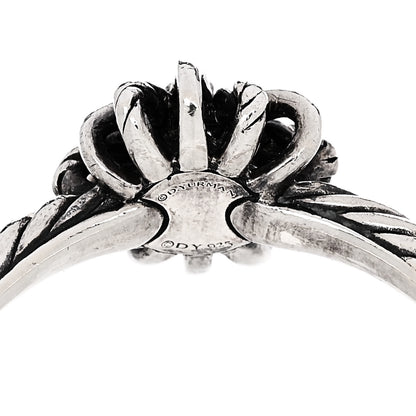 David Yurman Sterling Silver Diamond Petite Starburst Ring 53 6.5 5 of 5