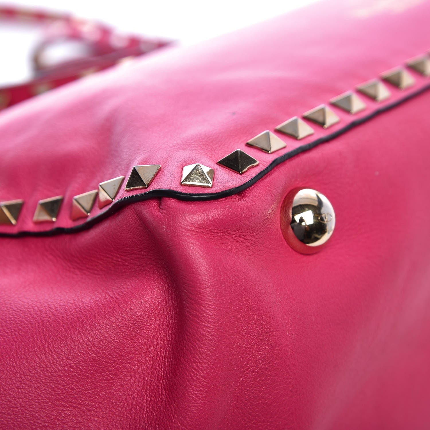 Valentino Garavani Vitello Medium Rockstud Tote Pop Fuxia 15 of 19