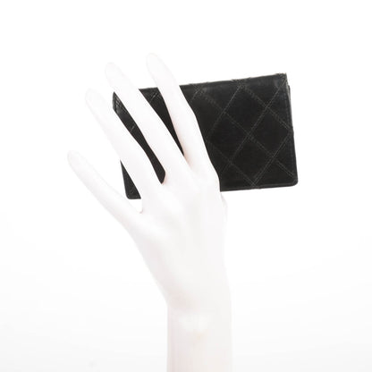 Chanel Calfskin Diamond Stitched Card Holder Wallet Black 2 of 7