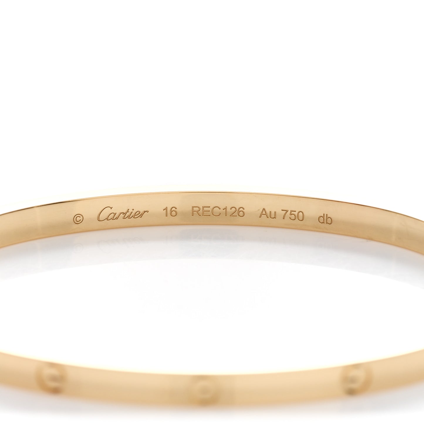 18K Yellow Gold Small LOVE Bracelet 16