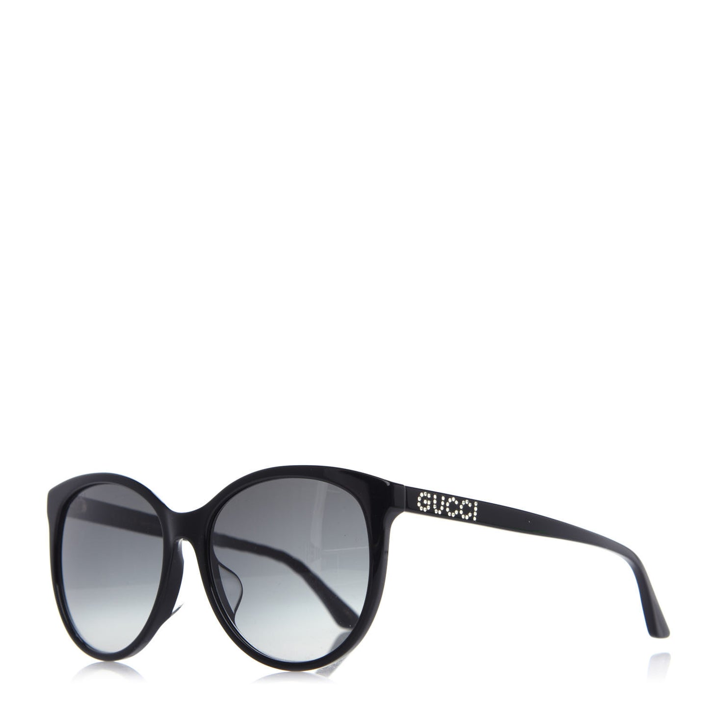 Acetate Round Frame Crystal Sunglasses GG0729SA Black