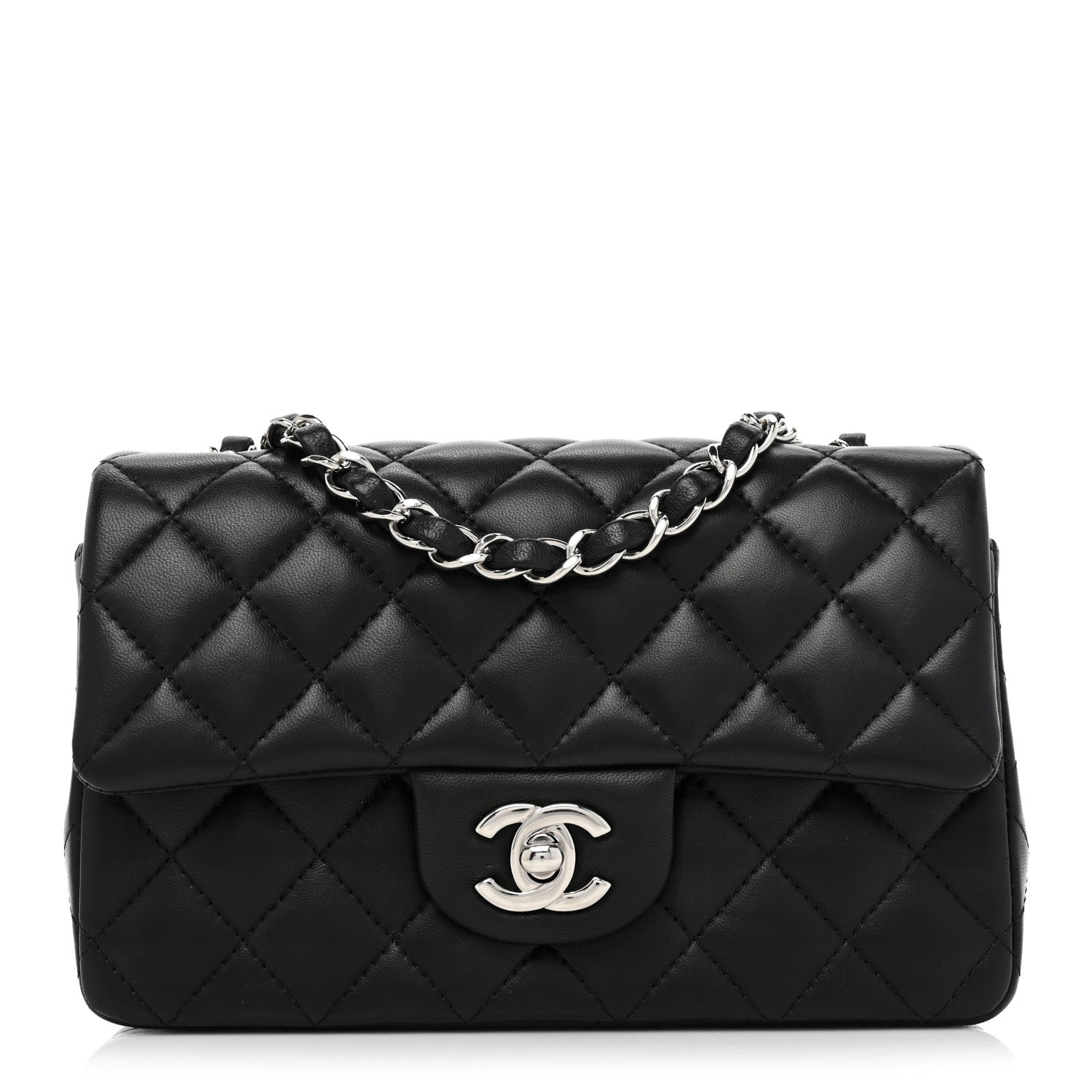 Chanel Lambskin Quilted Mini Rectangular Flap Black 1 of 19