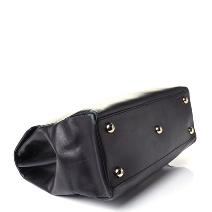 Valentino Garavani Vitello Large Rockstud Single Handle Flap Satchel Black 5 of 12