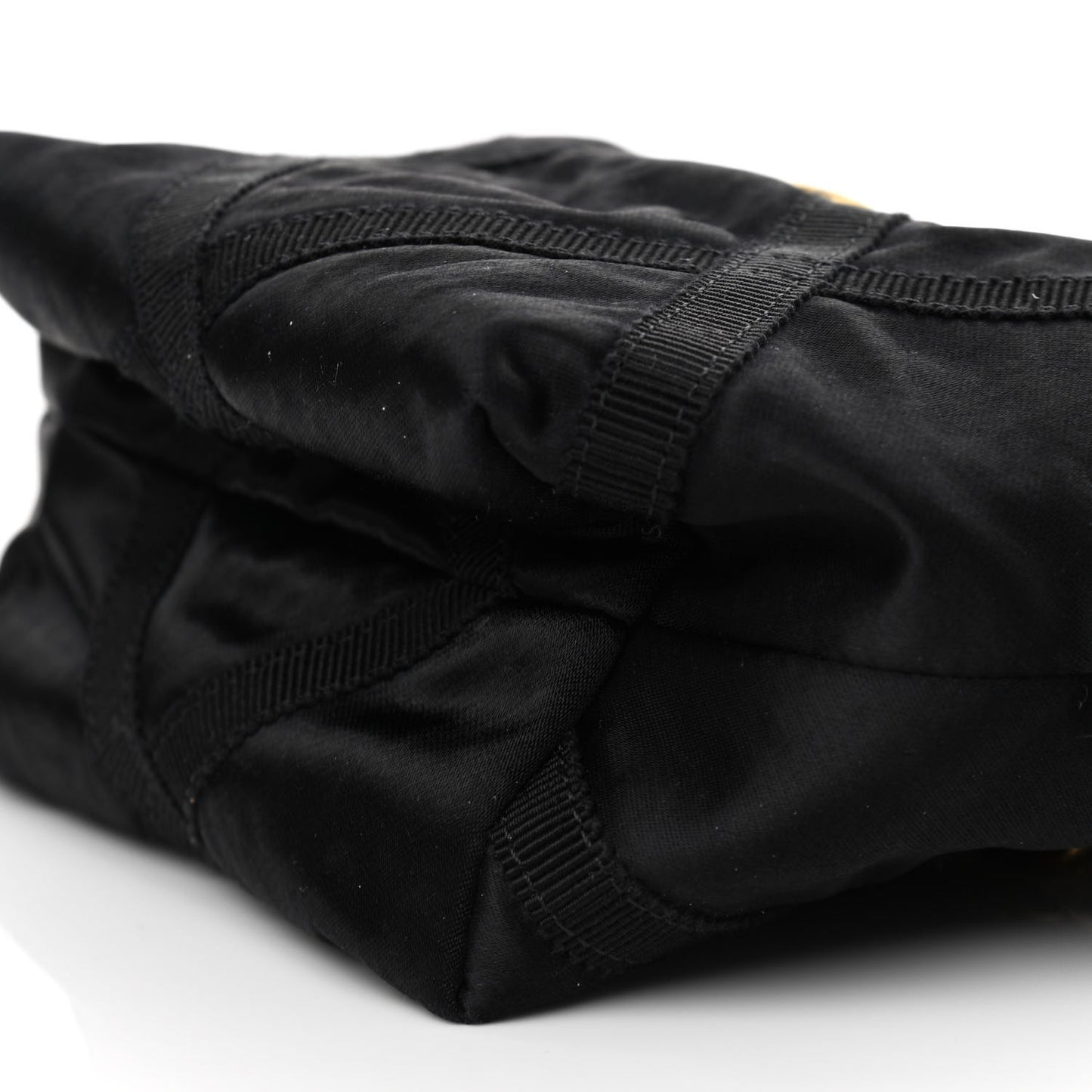 Nylon Grosgrain Quilted Lifestyle Clutch with Chain Black