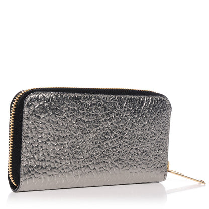Burberry Signature Grain Leather Zip Around Wallet Silver 3 of 8