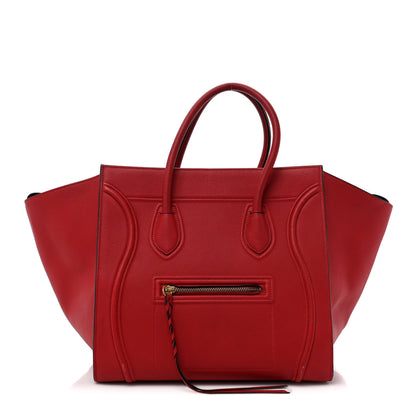Celine Baby Grained Calfskin Medium Phantom Luggage Carmin 1 of 12