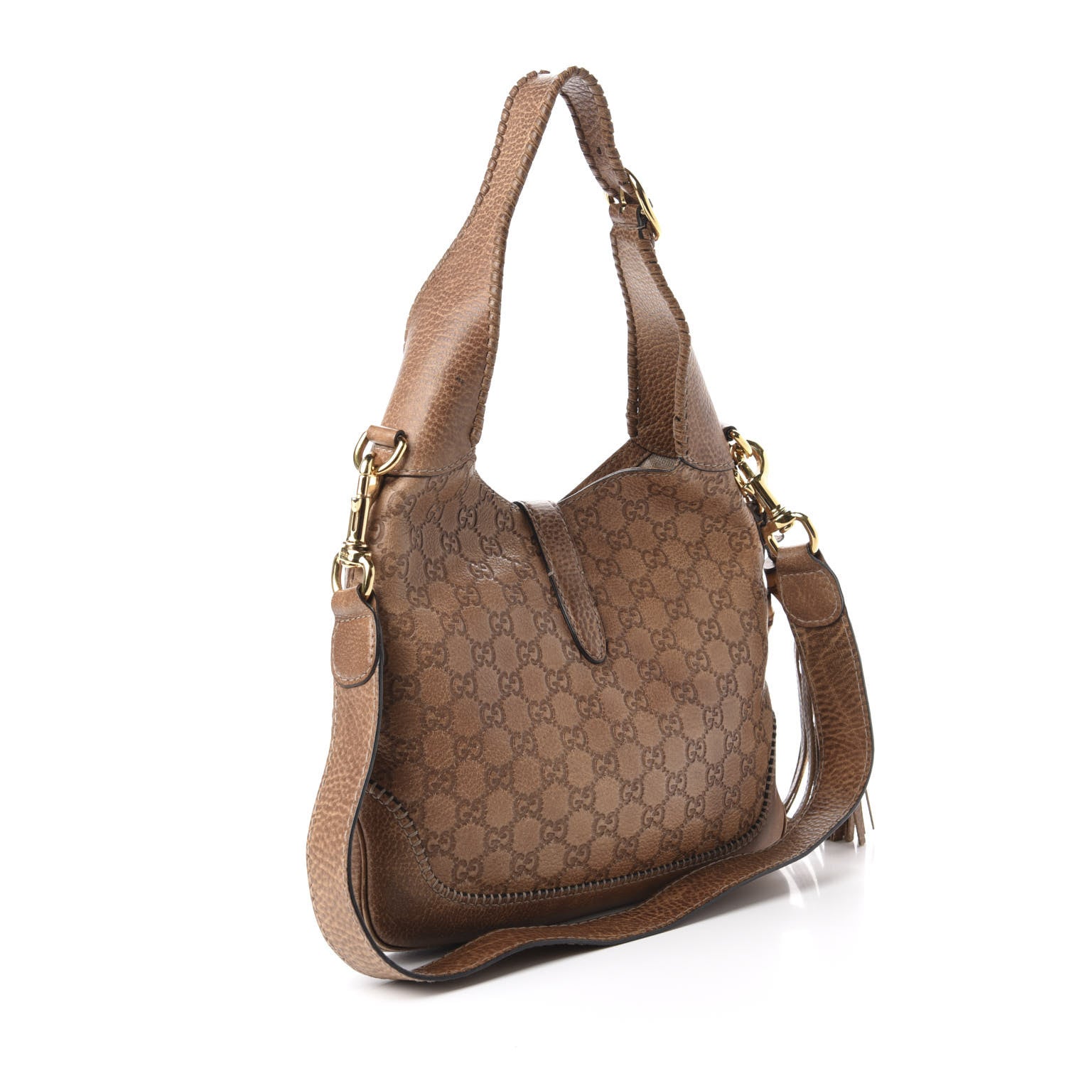 Gucci Guccissima Medium New Jackie Shoulder Bag Natural Brown 3 of 10