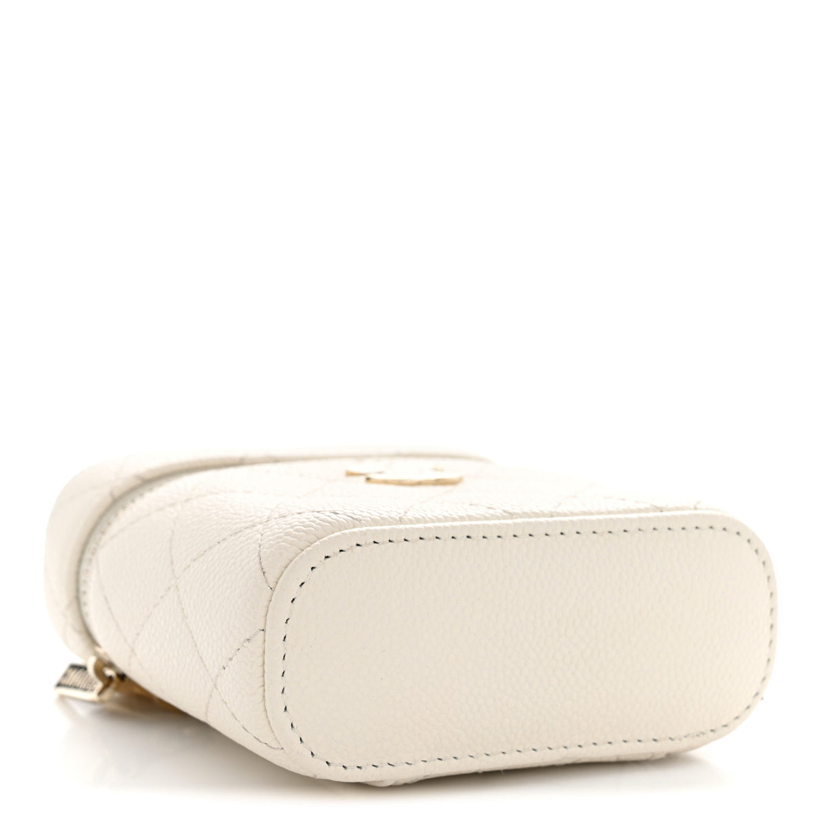 Chanel Caviar Quilted Small Handle With Care Vanity Case With Chain White 4 of 13