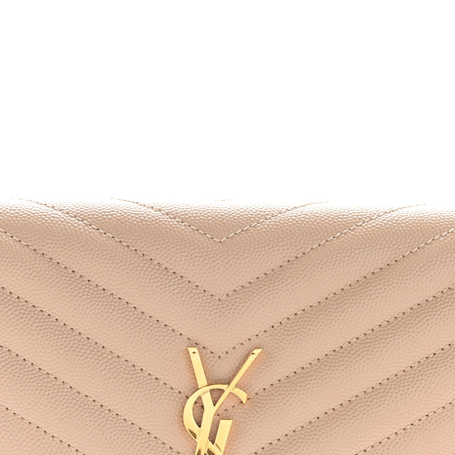 Saint Laurent Grain De Poudre Matelasse Chevron Monogram Envelope Clutch Dark Beige 8 of 11