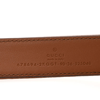 Gucci New Denim GG Monogram Dollar Calfskin Belt 90 36 Blue Tea Cuir Epilog 5 of 6