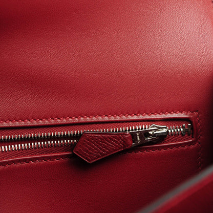 Hermes Epsom Enamel Constance 24 Rouge H Bleu Nuit 7 of 9