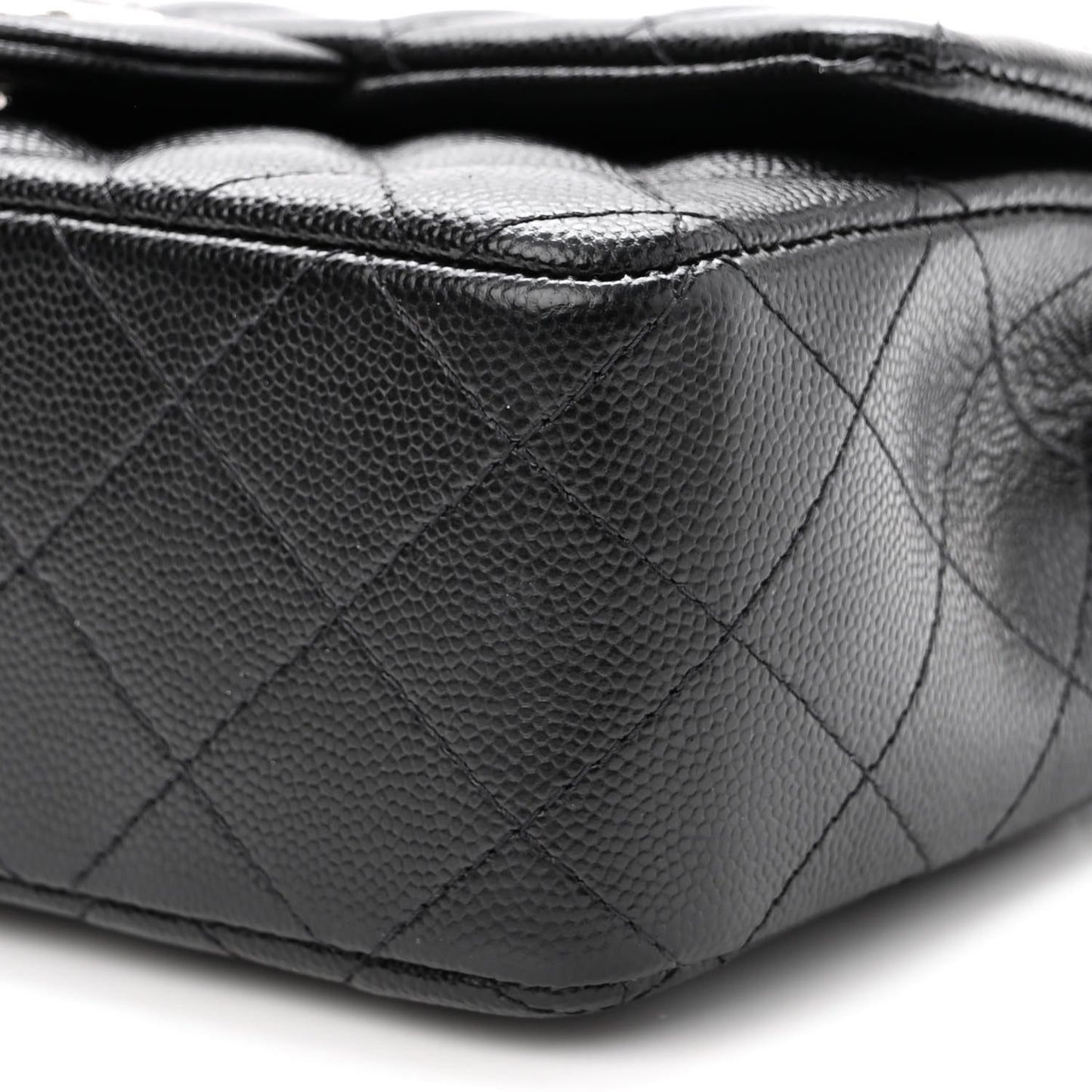 Caviar Quilted Mini Rectangular Flap Black