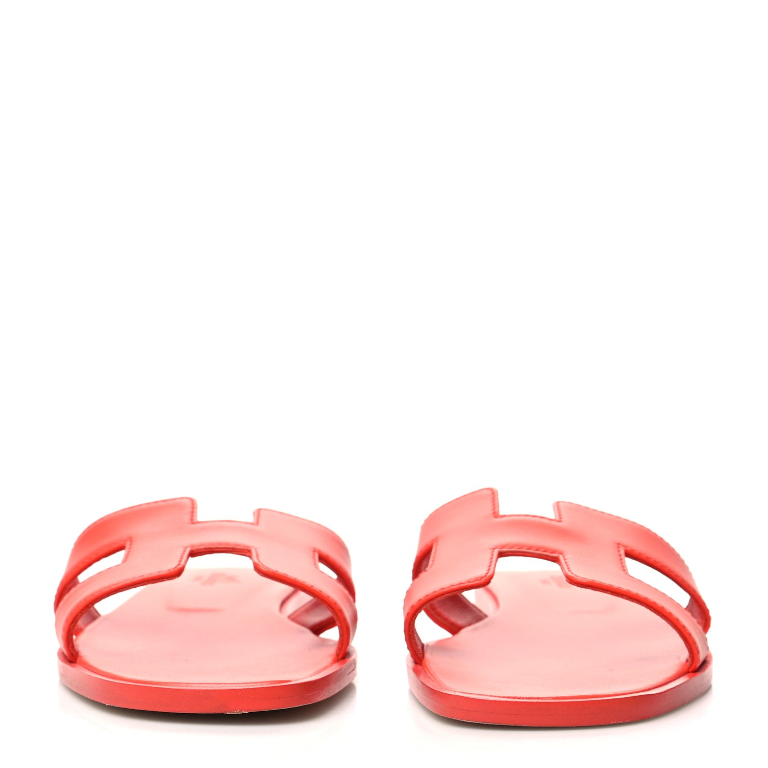 Hermes Box Calfskin Oran Sandals 36.5 Rouge Jaipur 2 of 8