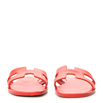 Hermes Box Calfskin Oran Sandals 36.5 Rouge Jaipur 2 of 8