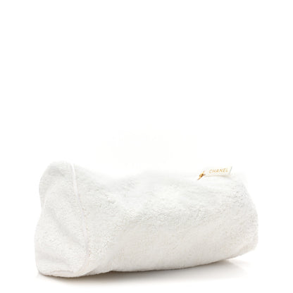 Chanel Terry Cloth Raffia CC Logo Thong Sandals 38 White 11 of 15