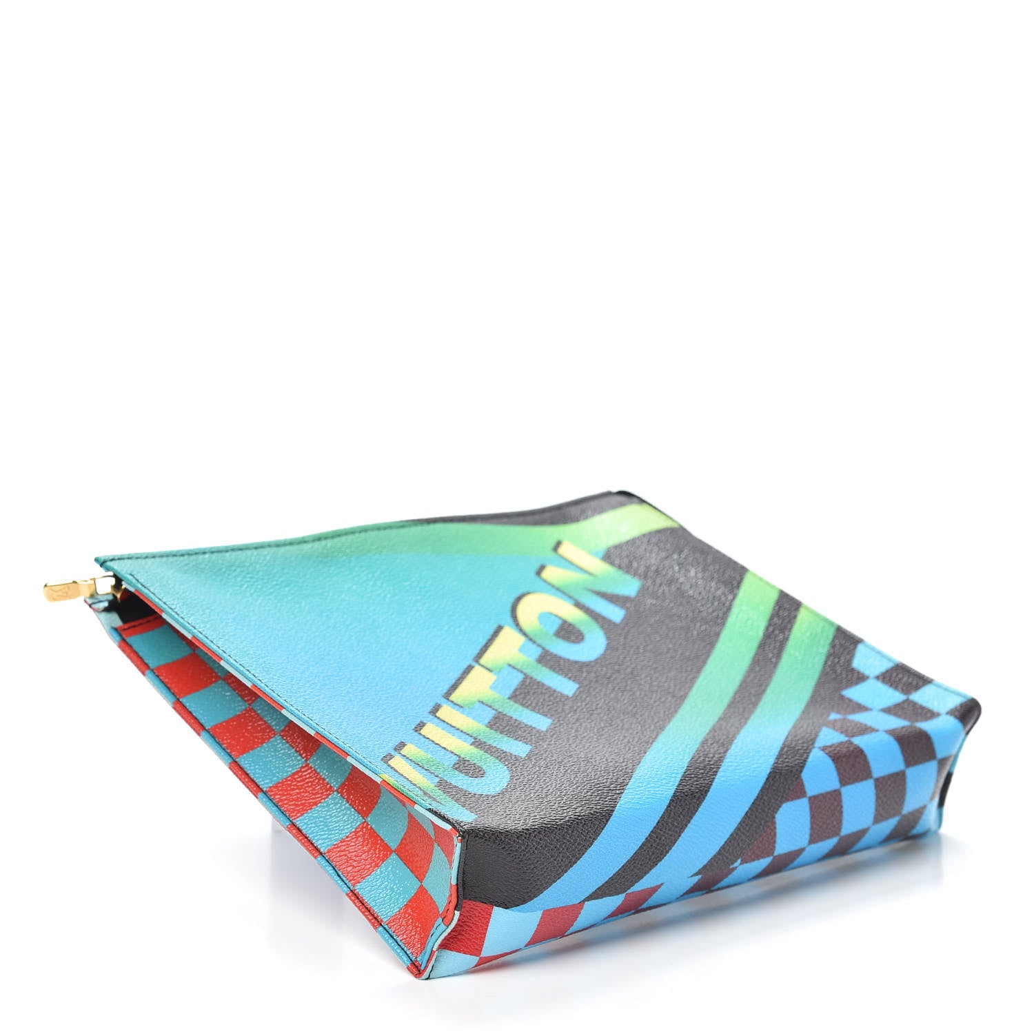 Louis Vuitton Damier Race Toiletry Pouch 26 Blue Vert 4 of 6