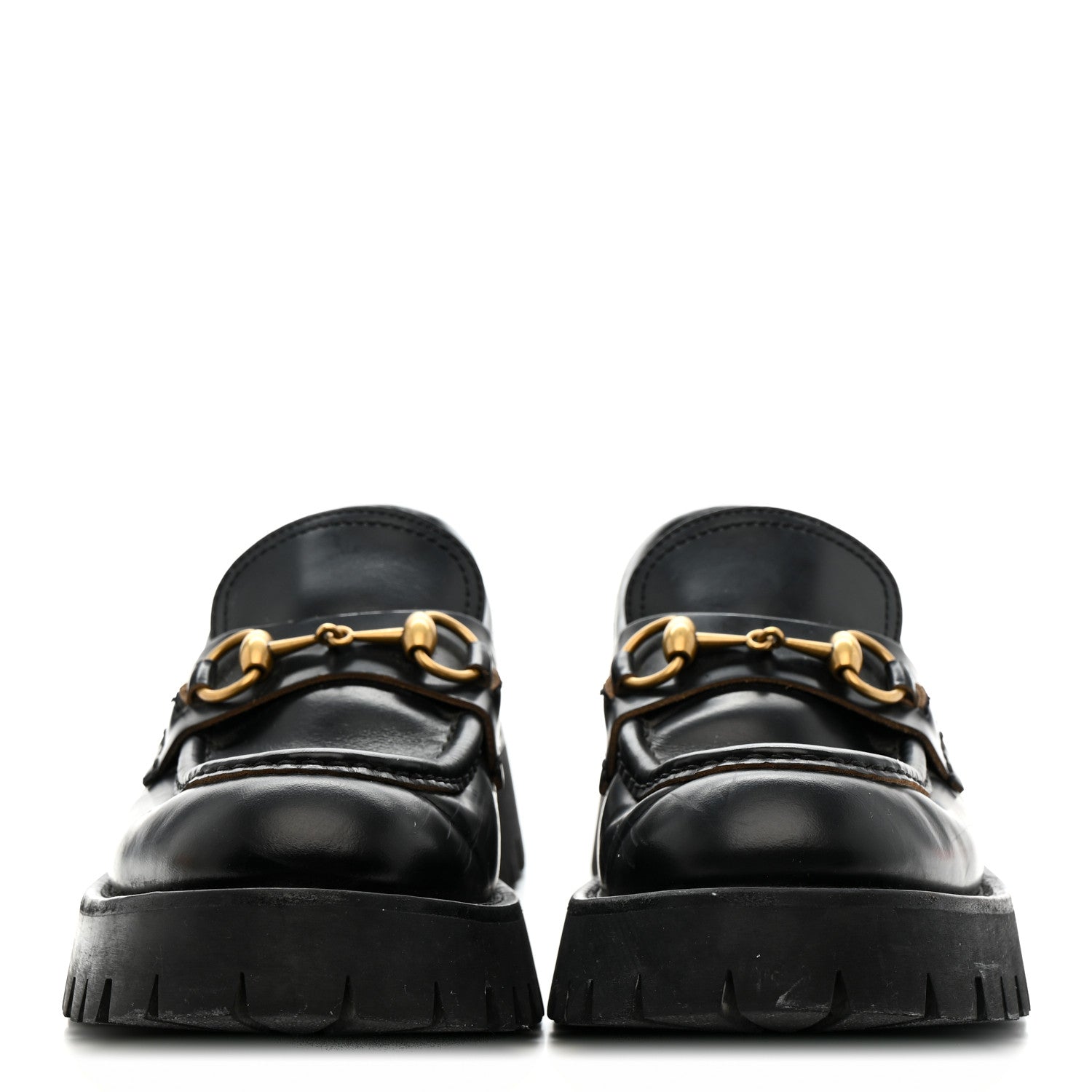 Gucci Cordovan Lux Womens Harald Horsebit 25mm Platform Loafers 39 Black 3 of 13