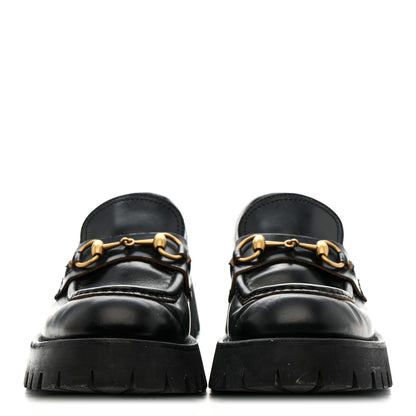 Gucci Cordovan Lux Womens Harald Horsebit 25mm Platform Loafers 39 Black 3 of 13