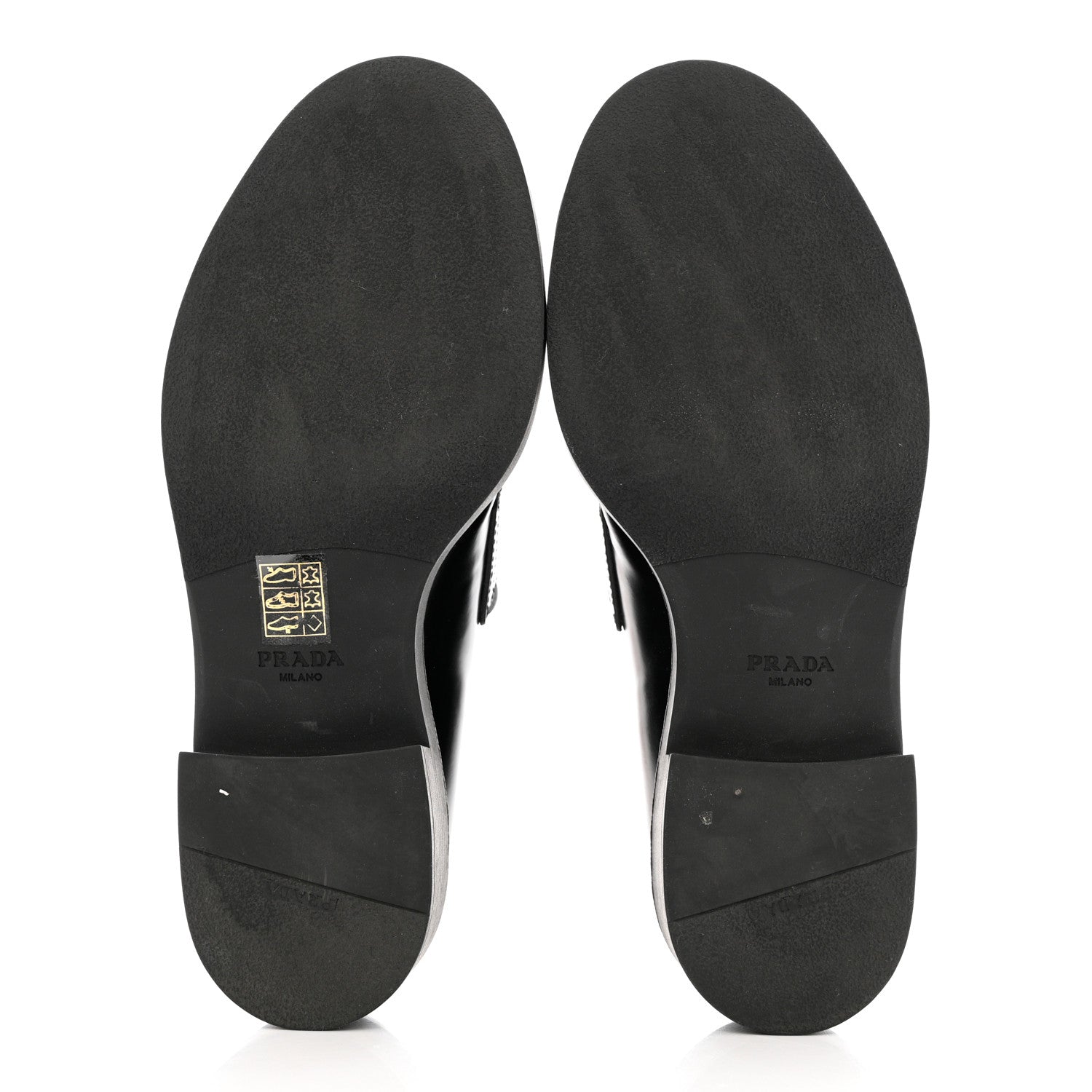 Prada Spazzolato Metal Triangle Logo 50mm Loafers 39 Black 5 of 10