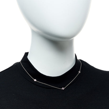 Tiffany Sterling Silver Pink Sapphire Elsa Peretti Color By The Yard 3 Station Necklace 2 of 6