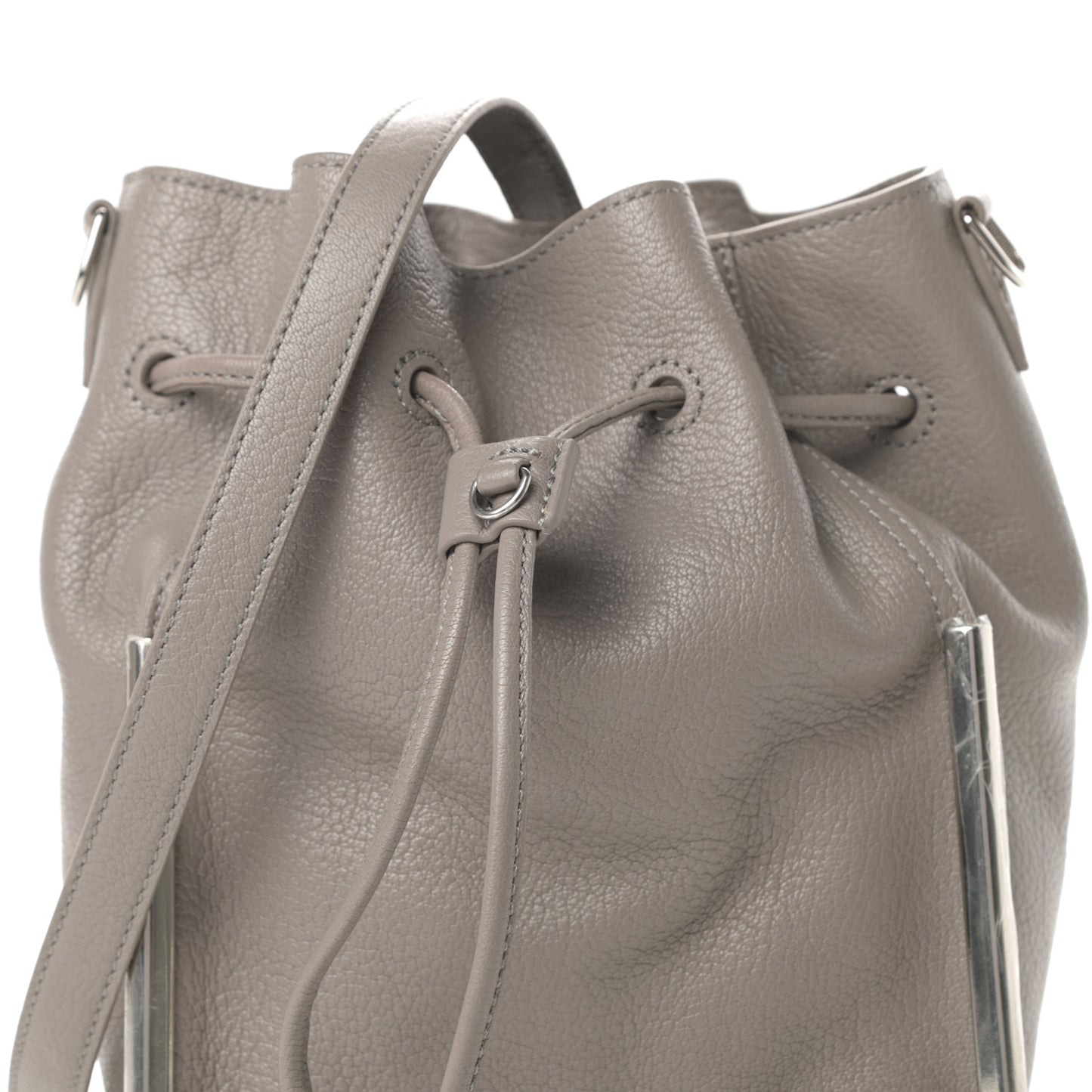 Calfskin Small Scout Bucket Bag Pebble