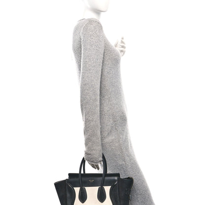 Celine Bullhide Calfskin Micro Bi-Color Luggage Black White 2 of 10