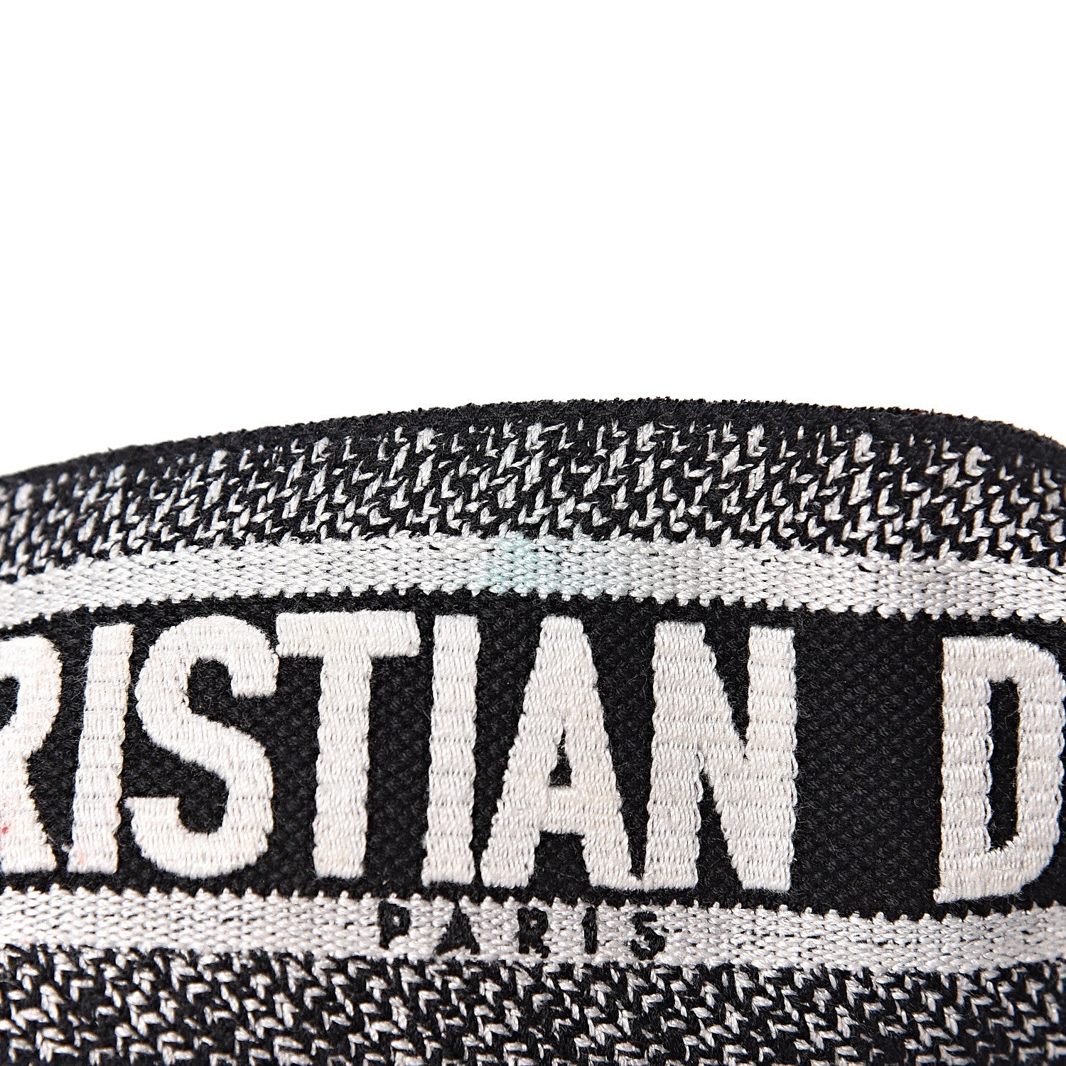 Christian Dior Canvas Embroidered Shoulder Strap Black White 7 of 11