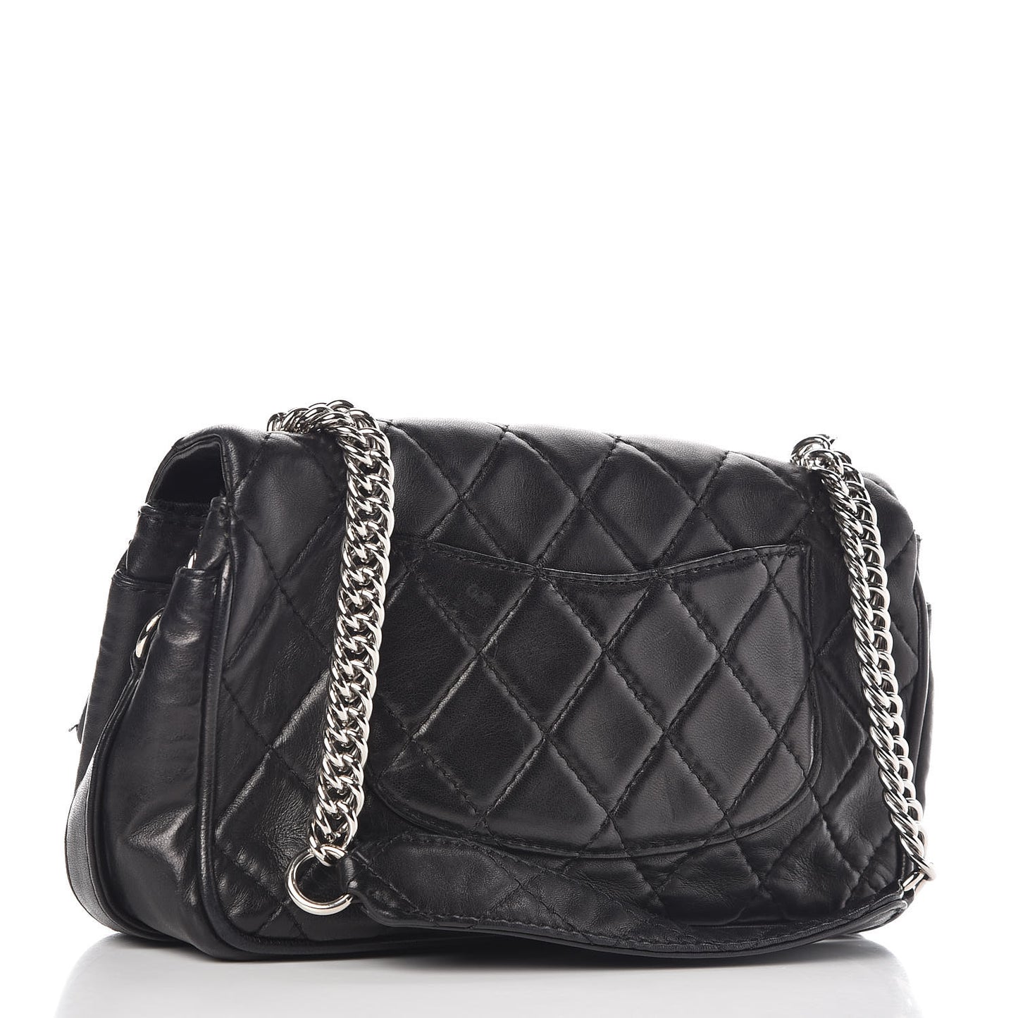 Lambskin Quilted Medium Icons Secret Label Flap Black