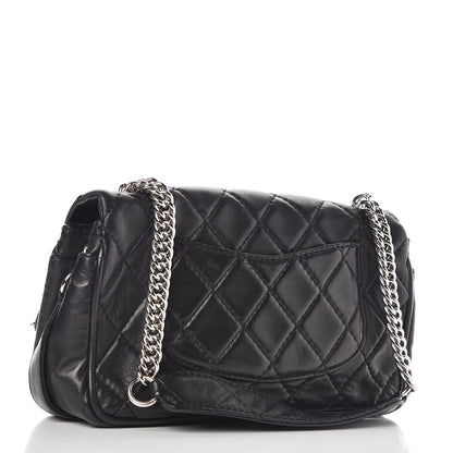 Chanel Lambskin Quilted Medium Icons Secret Label Flap Black 3 of 11