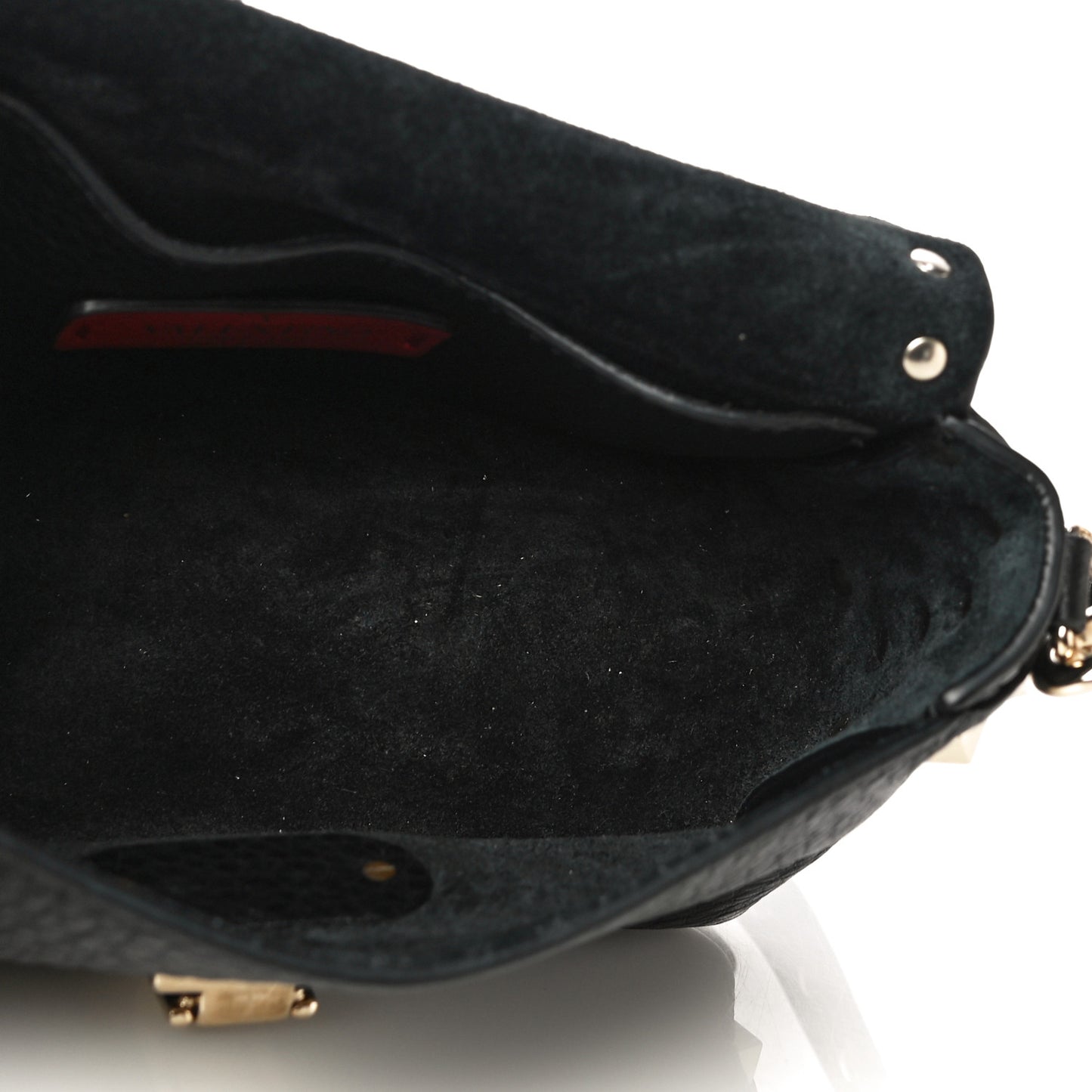 Pebbled Calfskin Mini Rockstud Crossbody Bag Black