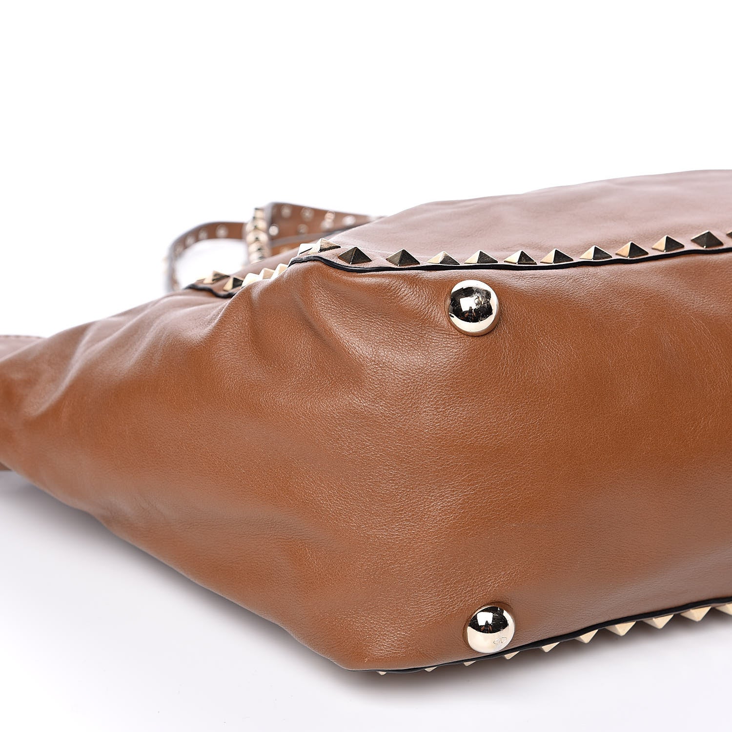 Valentino Garavani Vitello Medium Rockstud Tote Camel 7 of 10