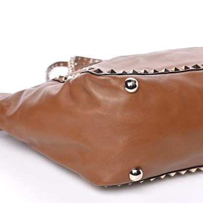 Valentino Garavani Vitello Medium Rockstud Tote Camel 7 of 10