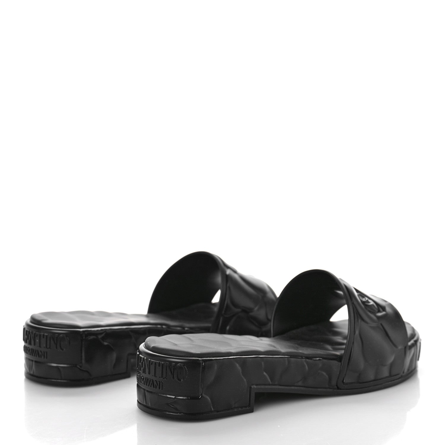 Valentino Garavani Rubber Atelier 03 Rose Edition 25/40mm Platform Slide Sandals 35 Black 3 of 8