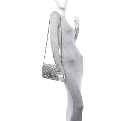 Chanel Metallic Lambskin Quilted Mini Maxi CC Flap Argent 2 of 11