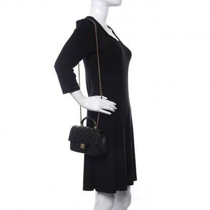 Chanel Lambskin Quilted Mini Top Handle Rectangular Flap Black 2 of 11
