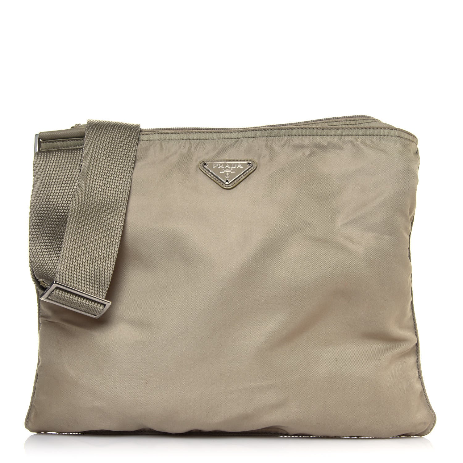 Prada Tessuto Nylon Flat Messenger Bag Green 8 of 13