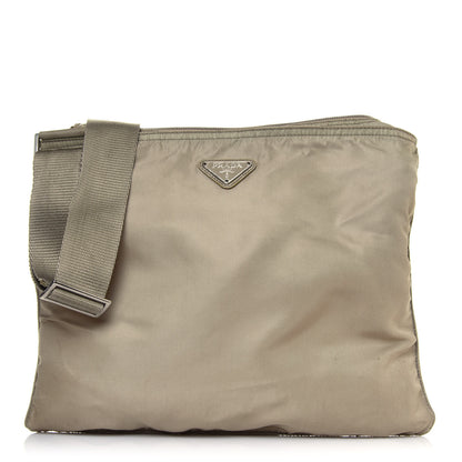 Prada Tessuto Nylon Flat Messenger Bag Green 8 of 13