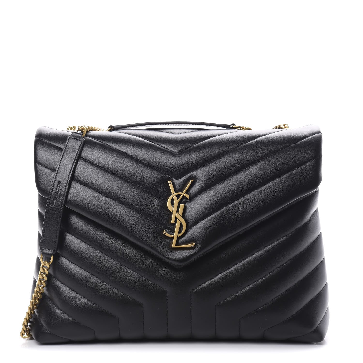 Saint Laurent Calfskin Y Quilted Monogram Medium Loulou Chain Satchel Black 1 of 8