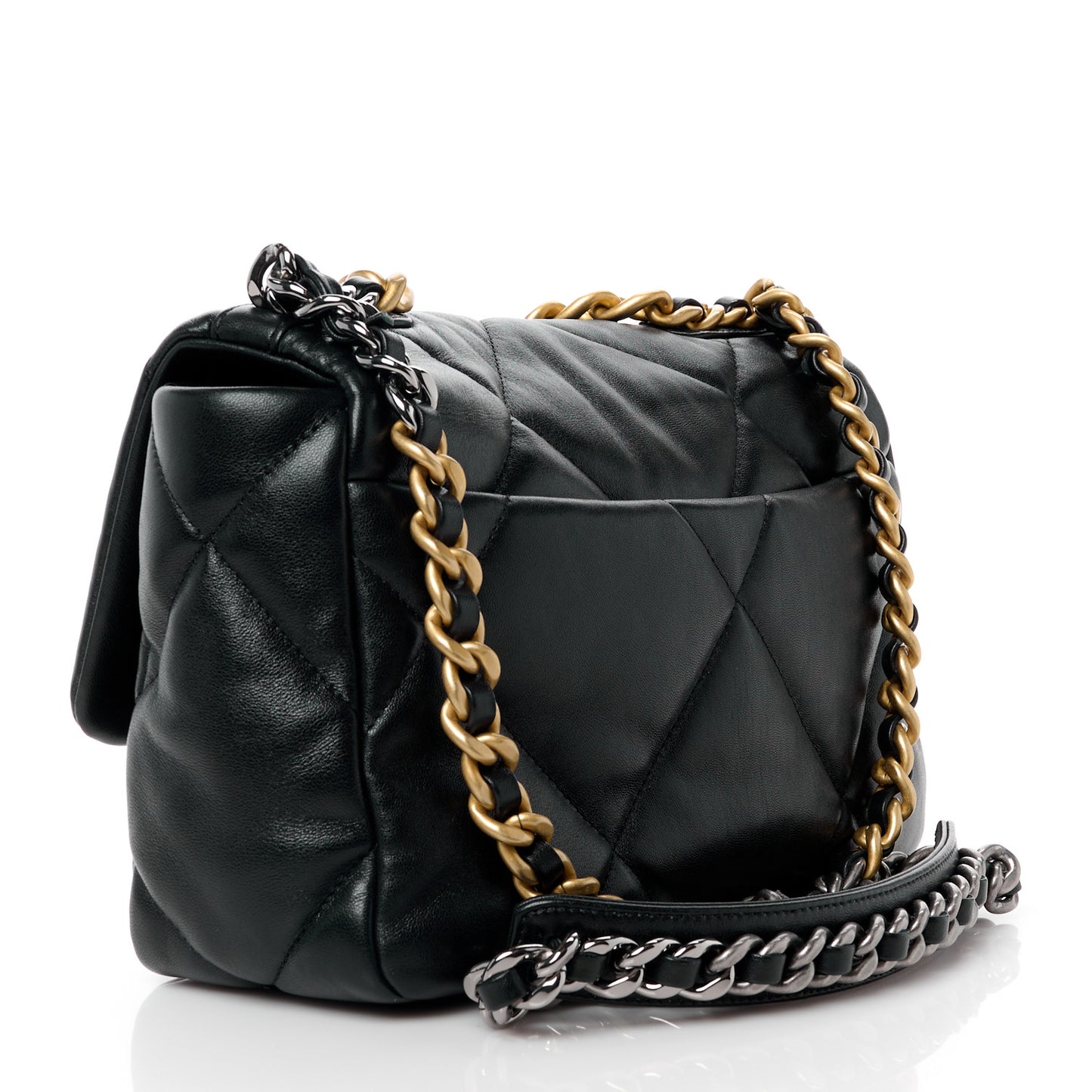 Lambskin Quilted Medium Chanel 19 Flap Black