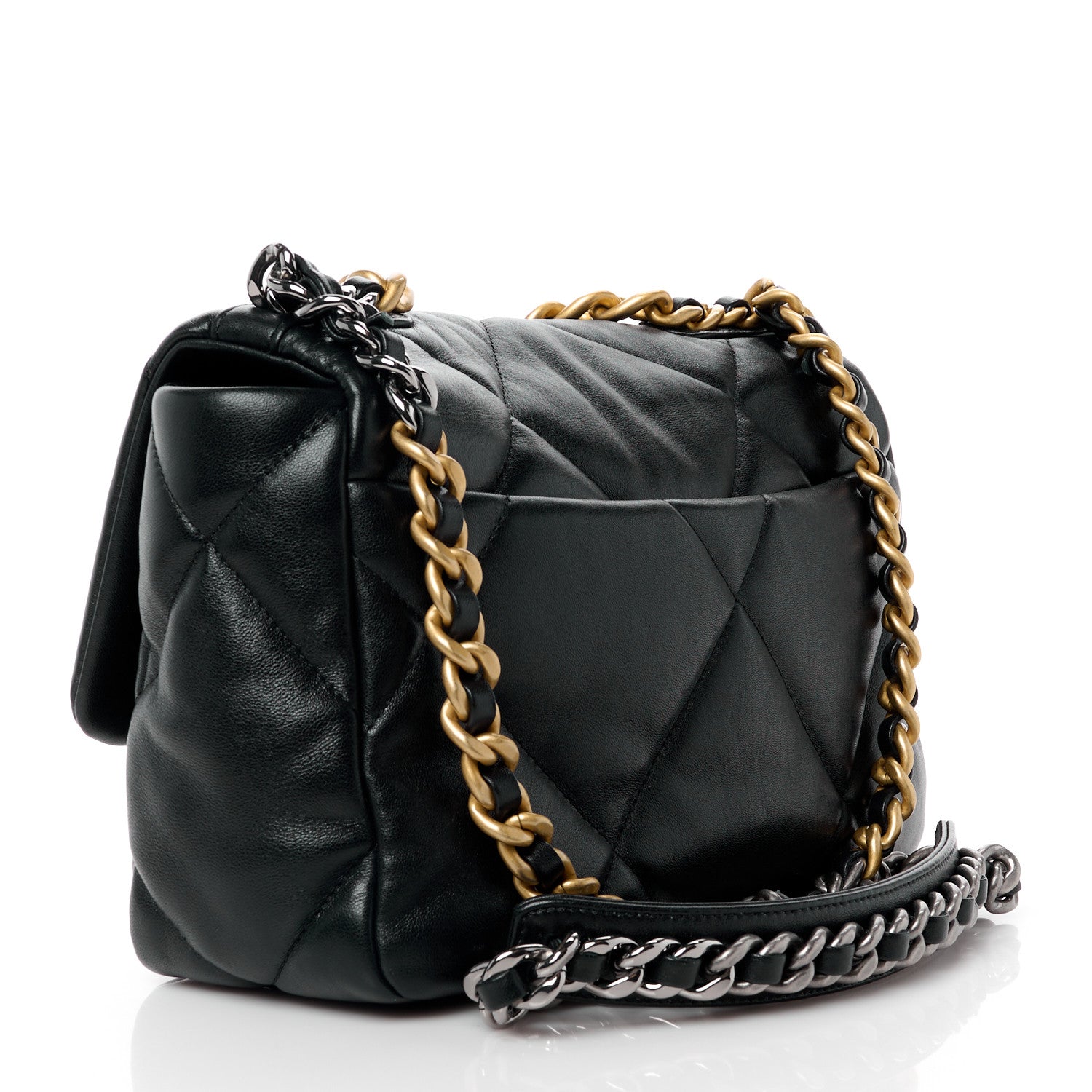 Chanel Lambskin Quilted Medium Chanel 19 Flap Black 2 of 12