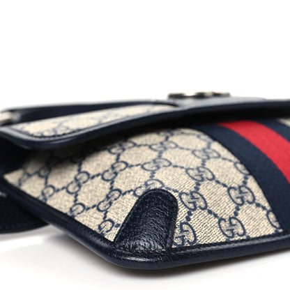 Gucci GG Supreme Monogram Web Small Ophidia Belt Bag 120 48 Beige Navy 9 of 10