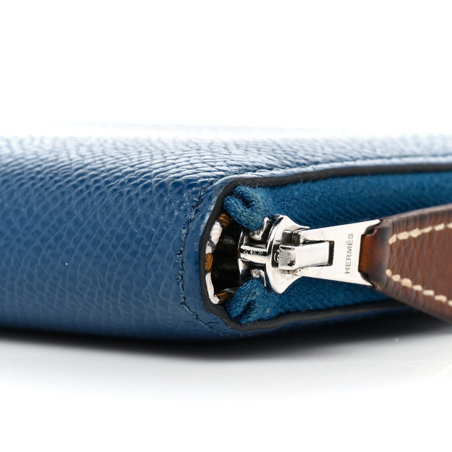 Hermes Epsom Silk'in Compact Wallet Deep Bleu 9 of 12