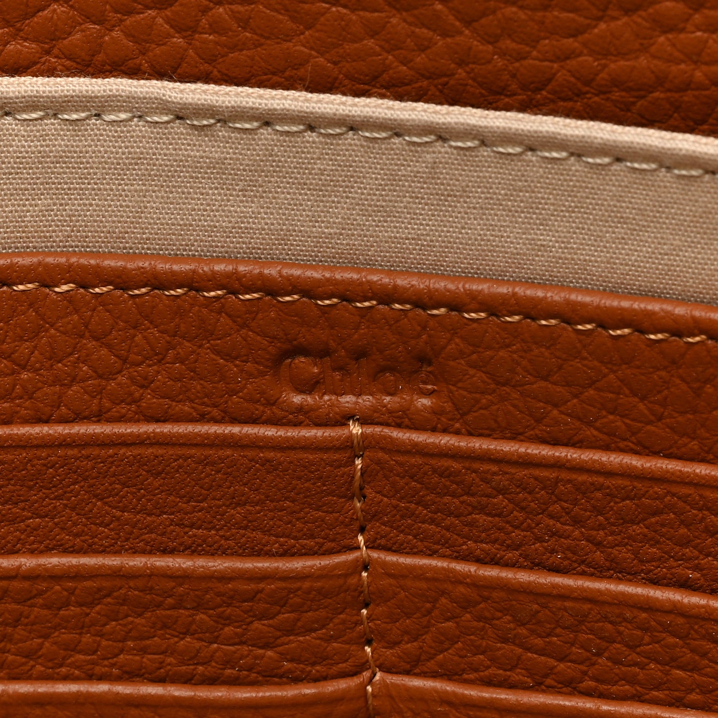 Calfskin Alphabet Flat Pouch Clutch Tan