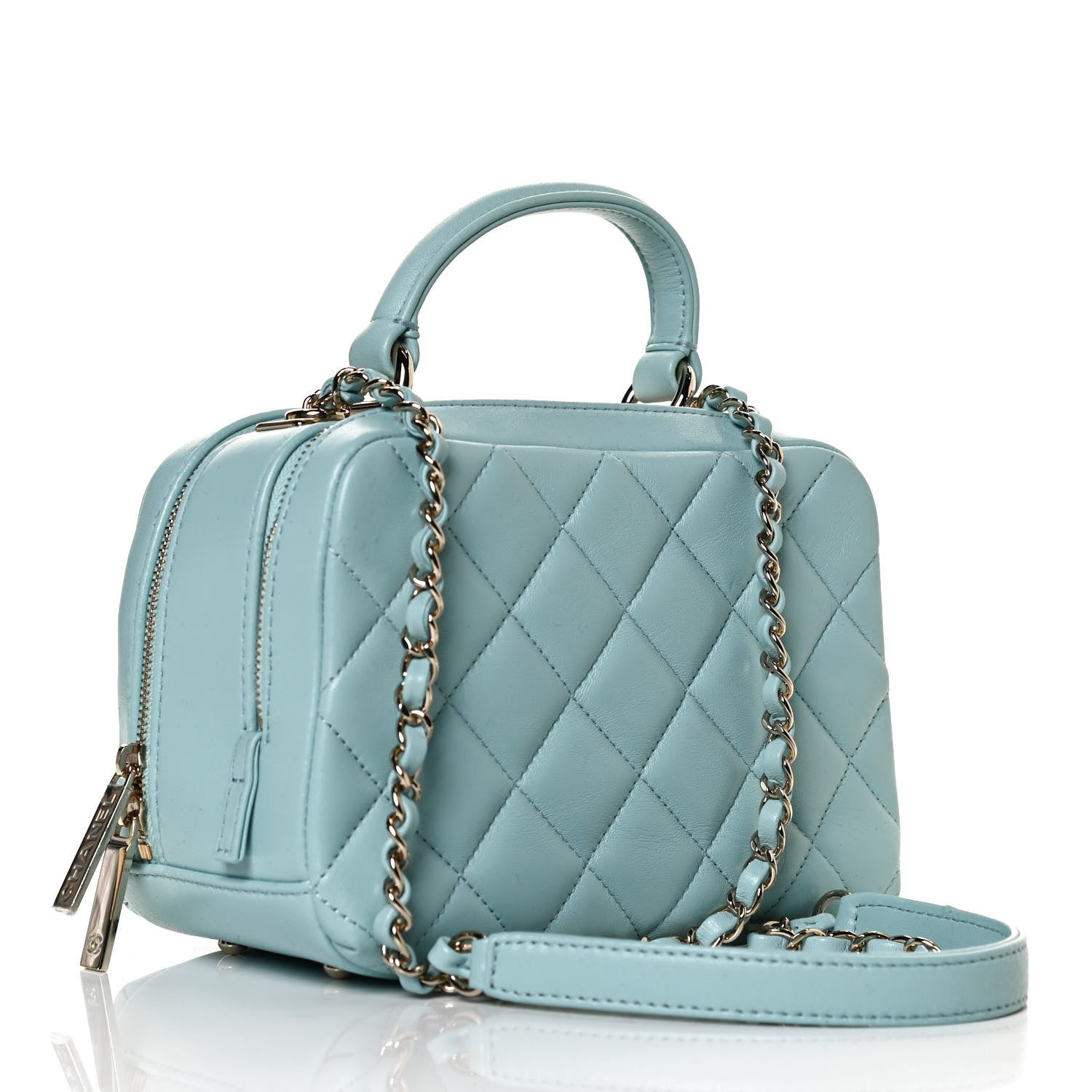 Chanel Lambskin Quilted Small Trendy CC Bowling Bag Light Blue 2 of 12