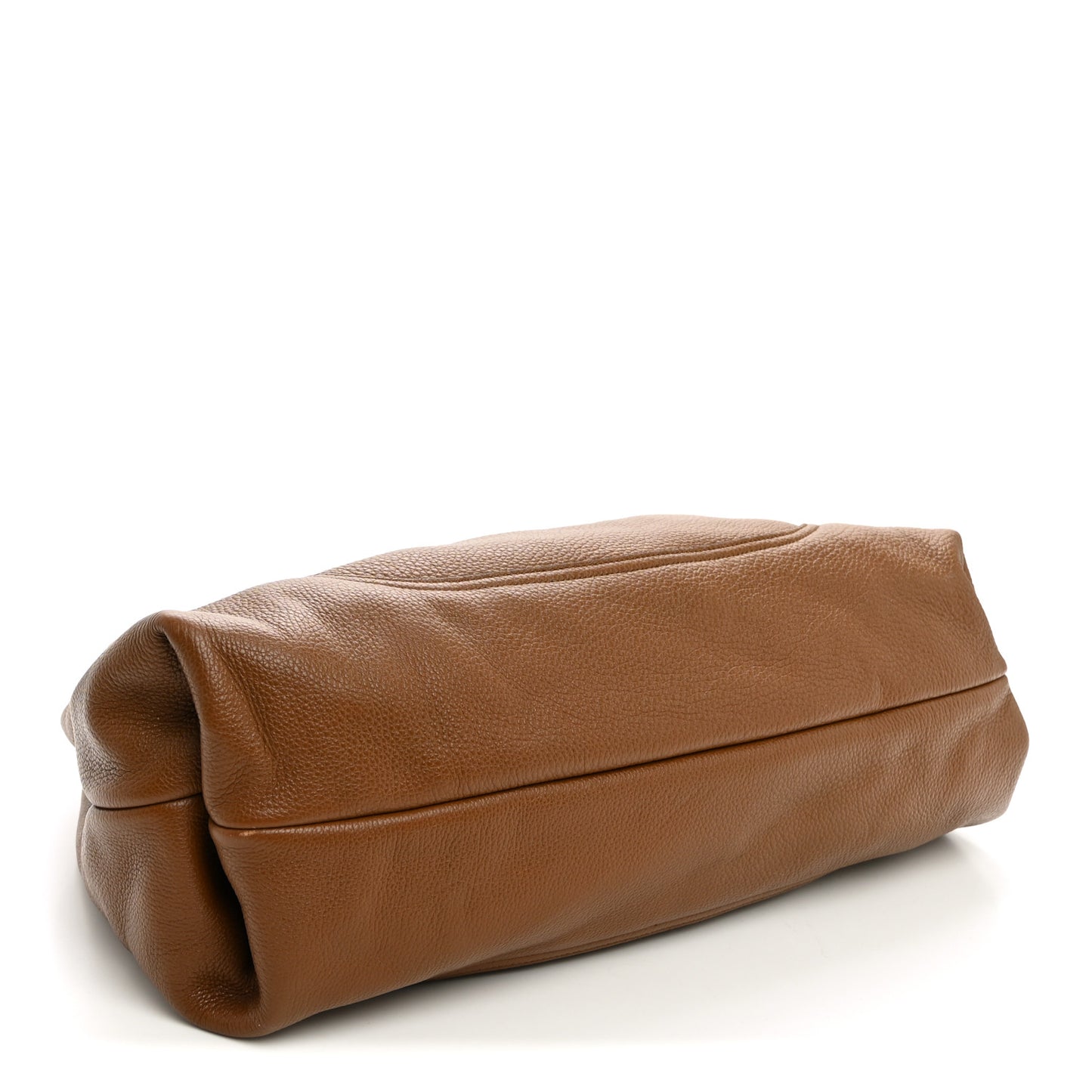 Grained Calfskin Softbit Maxi Shoulder Bag Brown