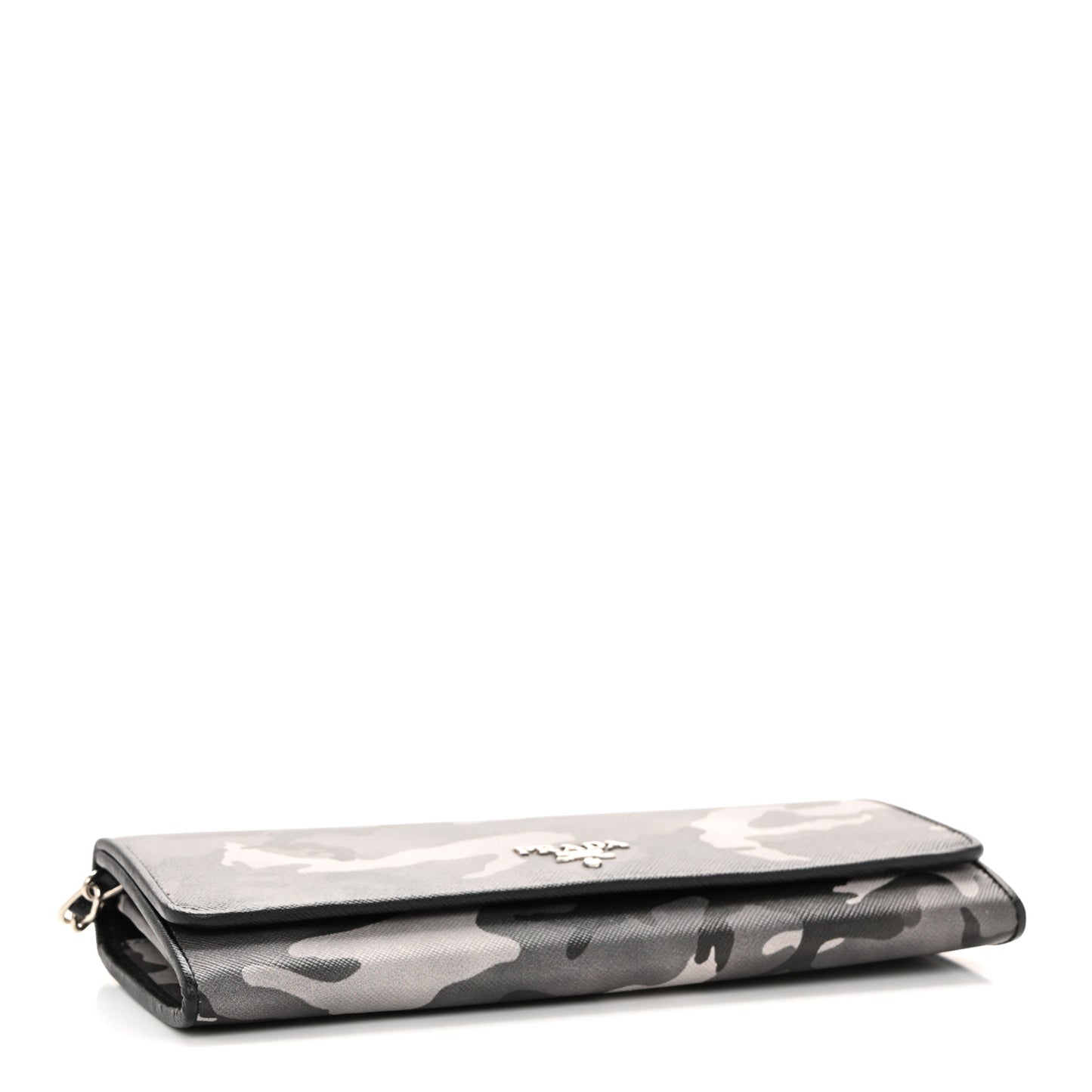Saffiano Print Metal Oro Chain Wallet Marmo Dis Camouflage